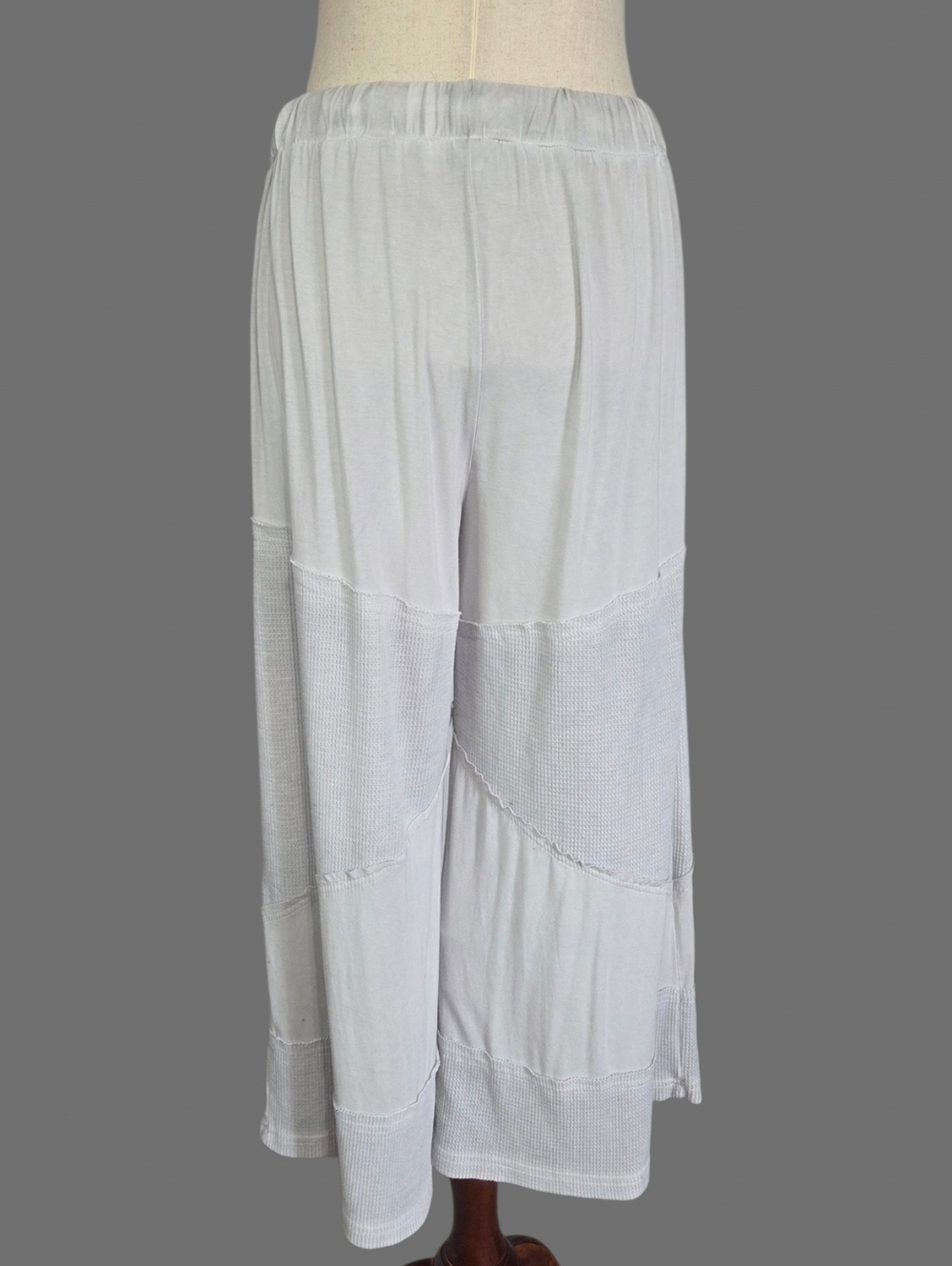 POL Patchwork Wide Leg Pants Gray Drawstring M/L - Picture 3 of 9